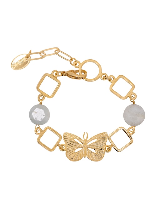 Pulsera con piedra lunar Mariposa con acabado 1