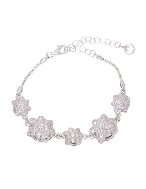 Pulsera Pineda Covalin de plata con zirconia P 925 Muertos con acabado