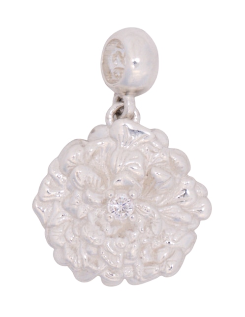 Charm de flor cempasúchil de plata P 925 zirconia 1