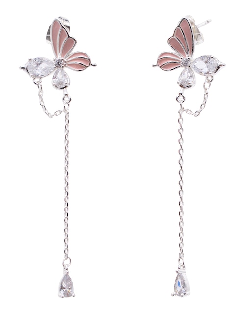 Aretes cortos Forma de Mariposa con acabado esmaltado cristal 1