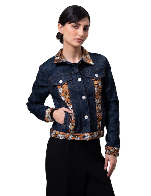 Chamarra denim Pineda Covalin Mariposa Monarca para mujer