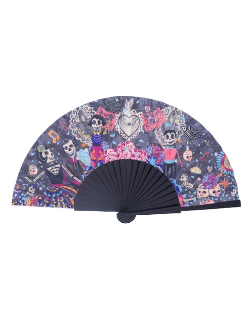 Abanico Día de muertos de madera 1