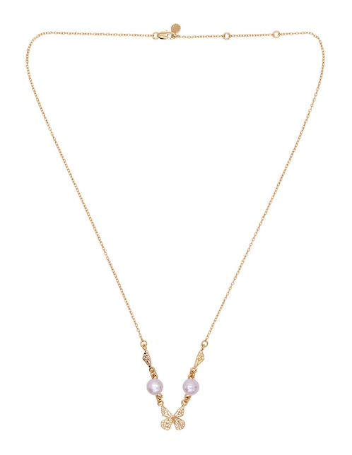 Collar de mariposa con acabado chapa de oro 18 K 1