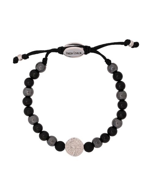 Pulsera con ónix San Benito acabado baño rodio 1