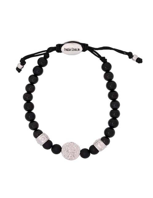 Pulsera Pineda Covalin con ónix San Benito acabado baño de rodio