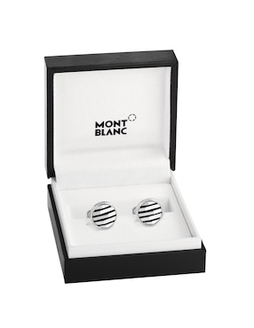 Mancuernillas Montblanc forma circular de plata