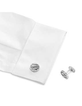 Mancuernillas Montblanc forma circular de plata