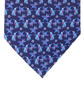 Corbata Pineda Covalin Colibrí Mensajero del Amor regular seda azul marino