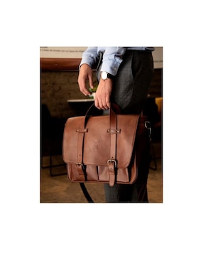 Maletín Ag Leather de piel con compartimiento para laptop 15 pulgadas y celular