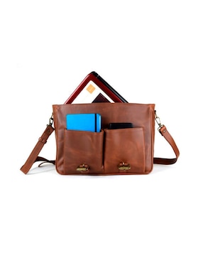 Maletín Ag Leather de piel con compartimiento para laptop 15 pulgadas y celular