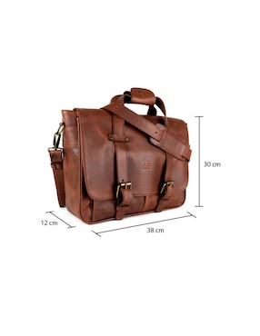 Maletín Ag Leather de piel con compartimiento para laptop 15 pulgadas y celular