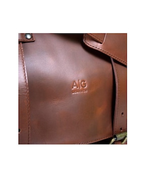 Maletín Ag Leather de piel con compartimiento para laptop 15 pulgadas y celular