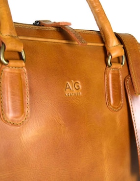 Maletín Ag Leather de piel con compartimiento para laptop 14 pulgadas