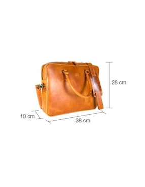 Maletín Ag Leather de piel con compartimiento para laptop 14 pulgadas