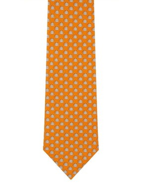 Corbata Pineda Covalin Regular Seda Naranja Con Diseño Gráfico