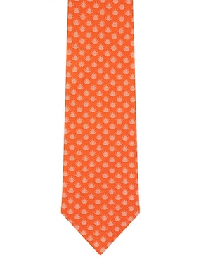 Corbata Pineda Covalin Regular Seda Coral Con Diseño Gráfico