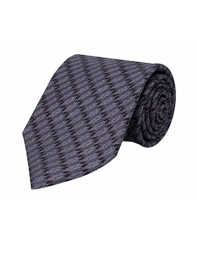 Corbata Pineda Covalin Regular Seda Gris Con Diseño Gráfico