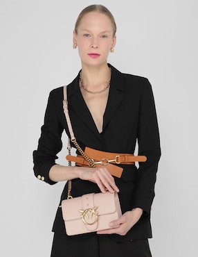 Bolsa crossbody Pinko Love Mini Icon de piel para mujer