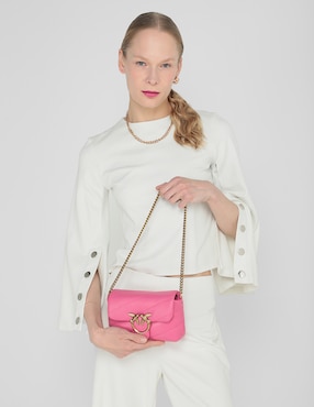Bolsa crossbody Pinko Love Baby Puff de piel para mujer