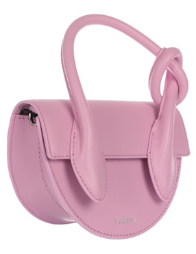 Bolsa flap Yuzefi Mini Pretzel de piel para mujer