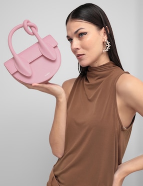 Bolsa flap Yuzefi Pretzel de piel para mujer