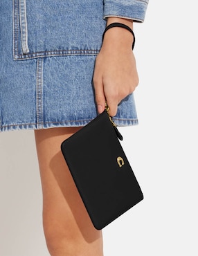 Bolsa wristlet Coach Polished pebble leather de piel para mujer