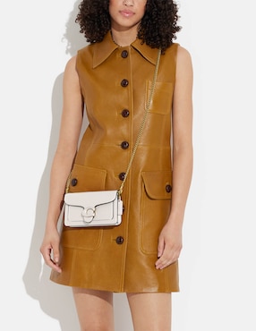 Bolsa wristlet Coach Polished Pebble Leather de piel para mujer