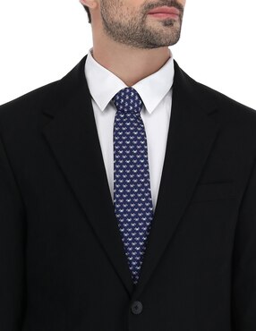 Corbata Pineda Covalin regular de seda estampado gráfico para hombre