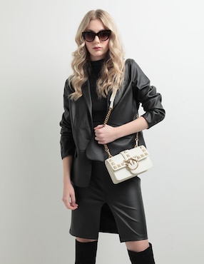 Bolsa flap Pinko Love One de piel para mujer