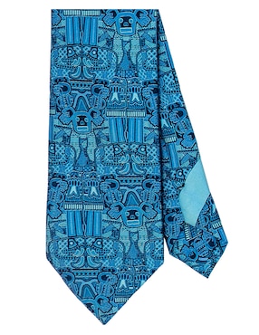 Corbata Pineda Covalin regular (6-8.5 cm) de seda estampado gráfico para hombre