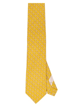 Corbata Pineda Covalin regular de seda estampado gráfico para hombre