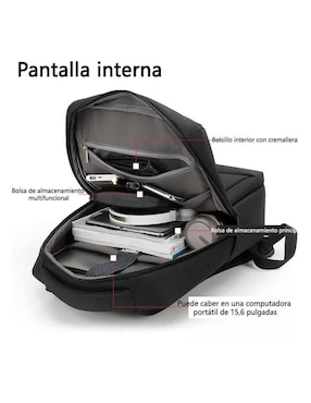 Mochila con portalaptop Genérica impermeable unisex