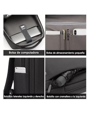 Mochila con portalaptop Genérica impermeable unisex