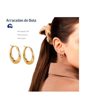 Arracadas de media luna Bluelander de plata P 925 con acabado chapa de oro