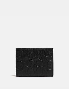 Cartera Coach Signature Pebble Leather para hombre