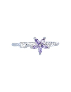 Anillo De Flor Ame Jewelry Flowers P925 De Plata Zirconia