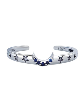 Anillo De Luna Ame Jewelry Stars P925 De Plata Zirconia