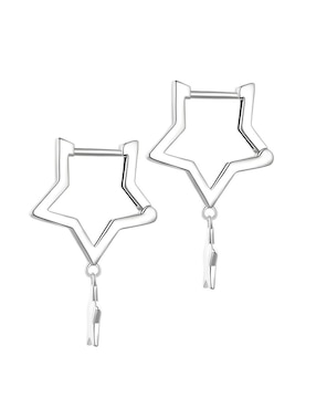 Aretes de estrella Ame Jewelry de plata P 925 con acabado brillante