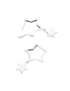 Aretes de estrella Ame Jewelry de plata P 925 con acabado brillante