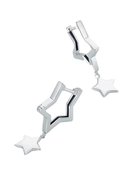 Aretes de estrella Ame Jewelry de plata P 925 con acabado brillante