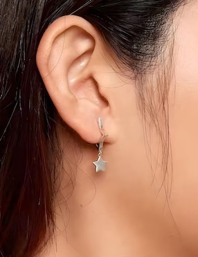 Aretes de estrella Ame Jewelry de plata P 925 con acabado brillante