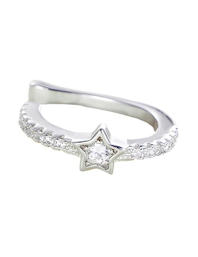 Ear Cuff De Estrella Ame Jewelry Stars De Plata P925 Acabado Brillante Zirconia