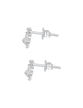 Broqueles de flor Ame Jewelry Flowers de plata P 925 con acabado brillante zirconia