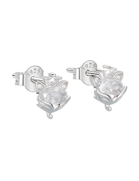 Broqueles de flor Ame Jewelry Flowers de plata P 925 con acabado brillante zirconia