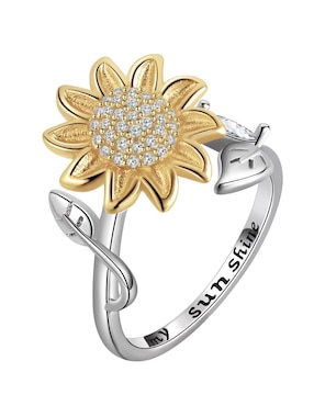 Anillo de flor Wünd P 925 de plata zirconia cúbica brillante