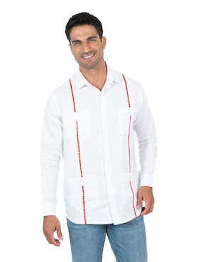 Guayabera Manga Larga Pineda Covalin Para Hombre