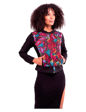 Chamarra bomber Pineda Covalin Mariposa Bordada para mujer