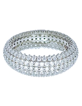 Anillo redondo aretize de plata zirconia brillante