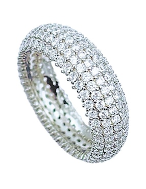 Anillo redondo aretize de plata zirconia brillante