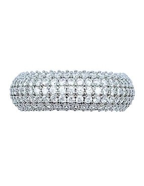 Anillo redondo aretize de plata zirconia brillante
